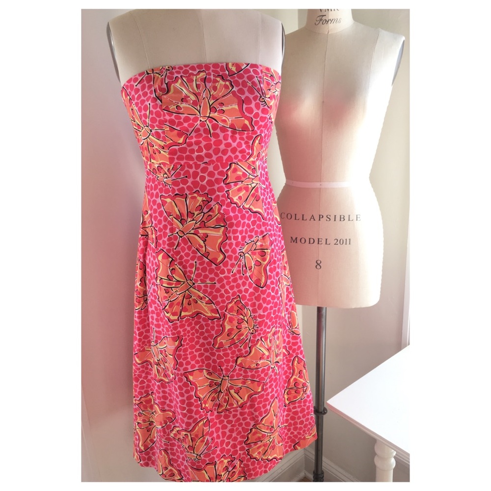 Lilly Pulitzer Strapless Dress White Label size 4